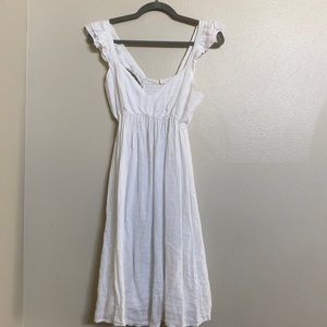 Super cute boho chic white ruffle sleeve dress
